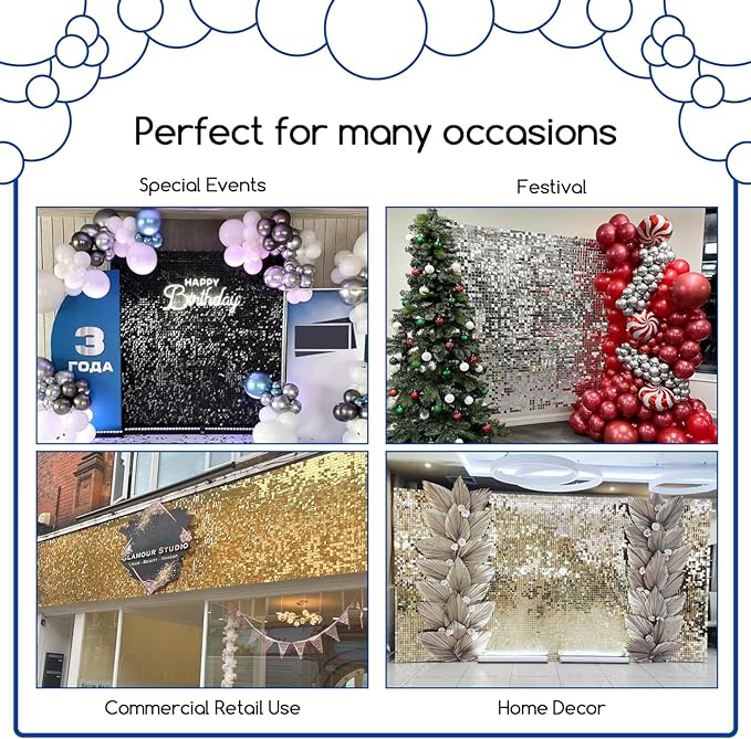 COKAOBE Matte White Sequin Wall Backdrop, Photo Backdrops