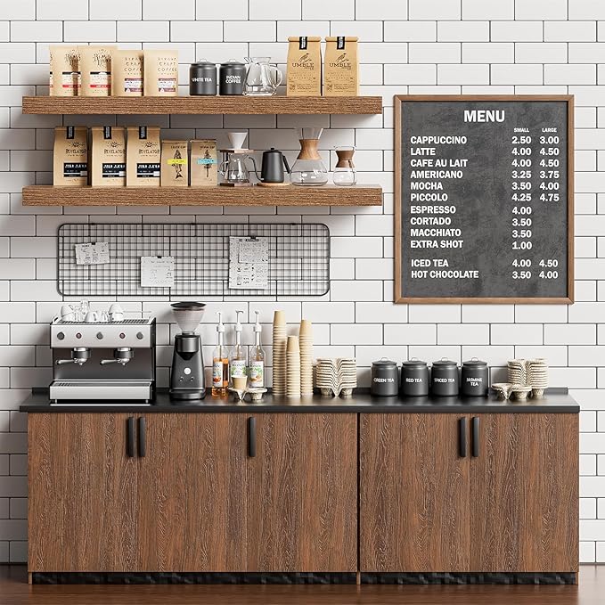 Heimlove Floating Shelves for Wall 36 Inches Long, 9.3" Deep Walnut Floating