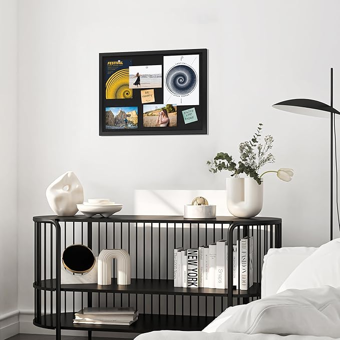 DAHAPYBOO Cork Board with Linen Black 2Pack, Bulletin Board 23"x17", Corkboards