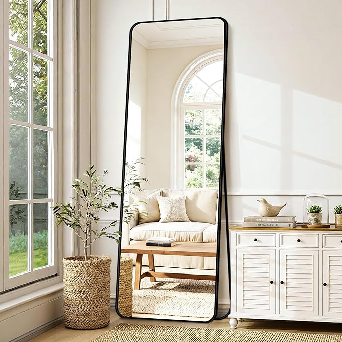 Delma Full Length Mirror, Wall Mounted, Freestanding or Leaning, Rounded