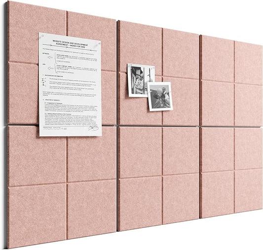 Bumusty Large Felt Bulletin Board, 30 Push Pins, 40 Adhesive Tabs