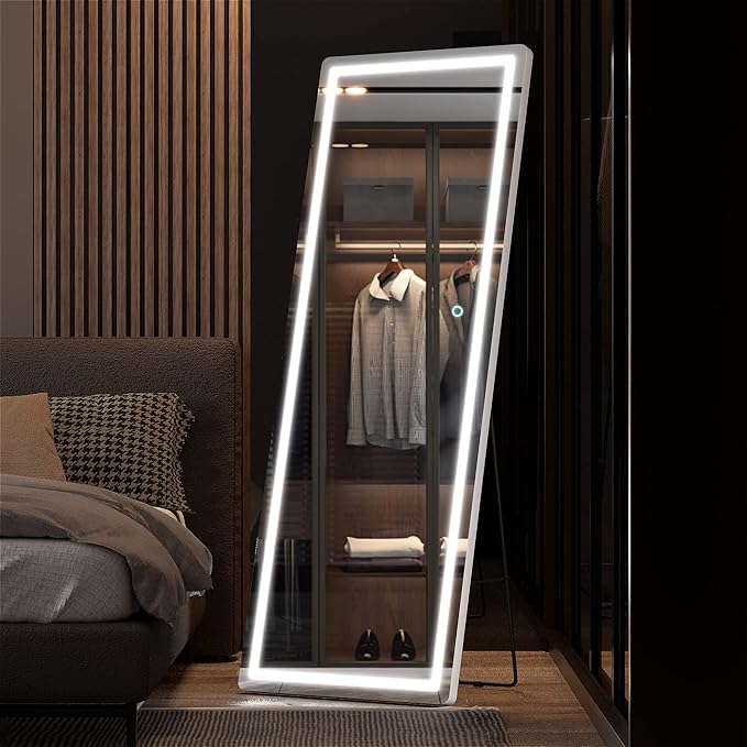 Hasipu Full Length Mirror with Lights, Full Body Dressing Standing, Hanging