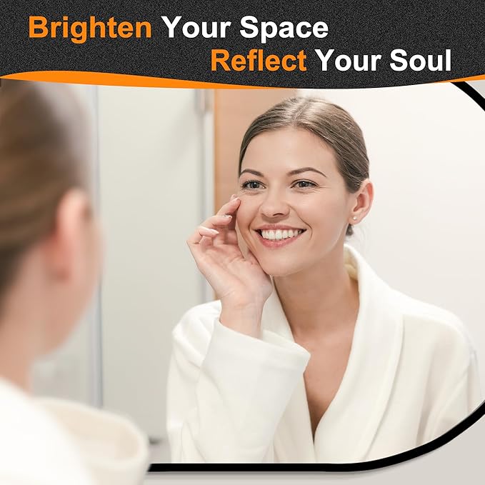 Bathroom Mirror for Wall, Metal Framed Vanity Mirror