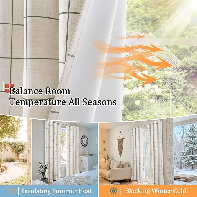 Lajode Linen Blackout Curtains for Living Room