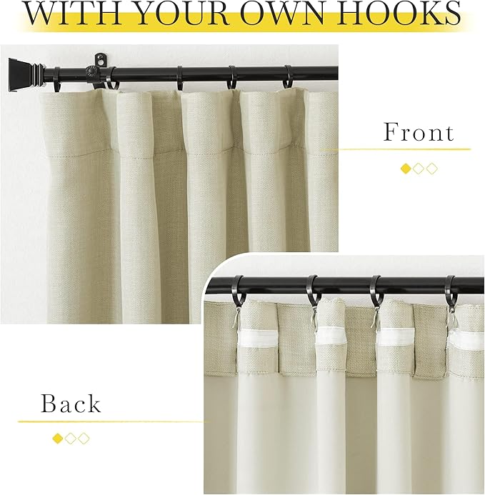 NICETOWN Room Darkening Bedroom Curtains 84 inches Long, Pinch Pleated Curtains