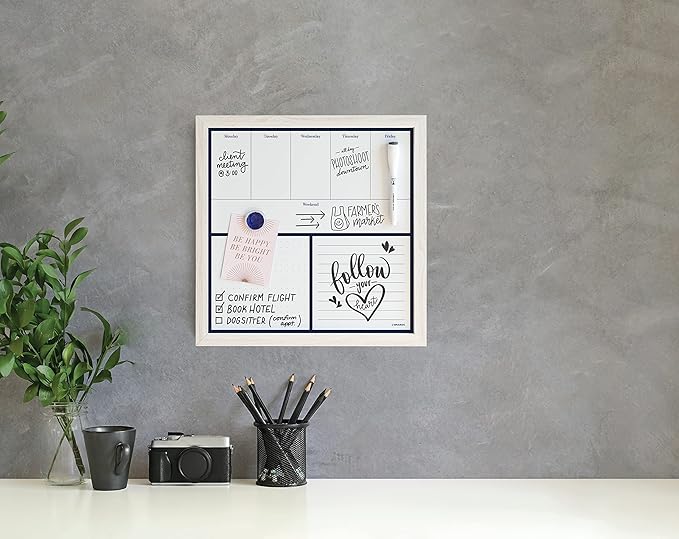 U Brands Rustic Weekly Dry Erase Board