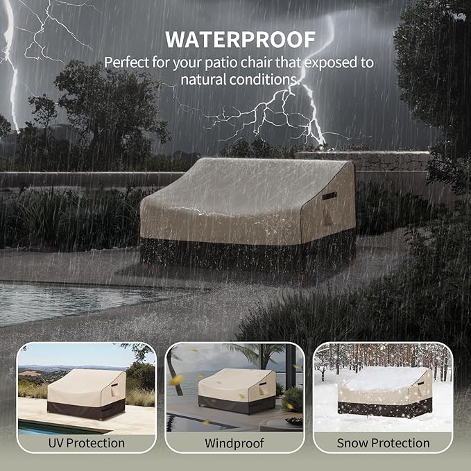 KylinLucky Outdoor Patio Sofa Cover fit 79 x 37 x 35 inch, 78 x 36, 77 x 35 Waterproof Weatherproof Heavy Duty 600D Garden Furniture Cover for Outside Sofa Couch
