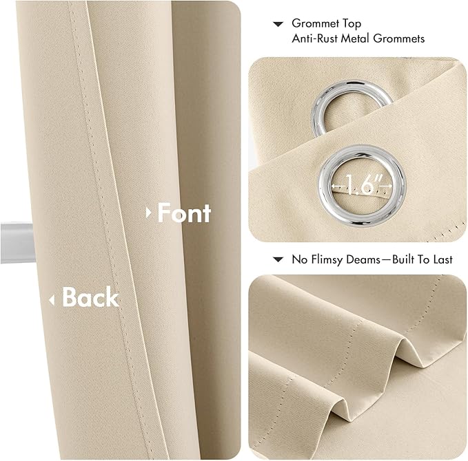 MIULEE Blackout Curtains for Bedroom Living Room 2 Panels, Thermal Insulated