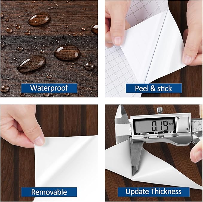 FunStick Brown Slats Wood Wallpaper Peel and Stick Removable Walnut Wood