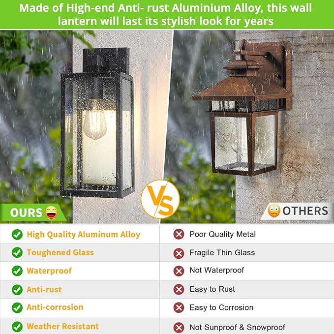 MAXvolador Outdoor Wall Sconce, Extra Large Exterior Waterproof Wall Lantern