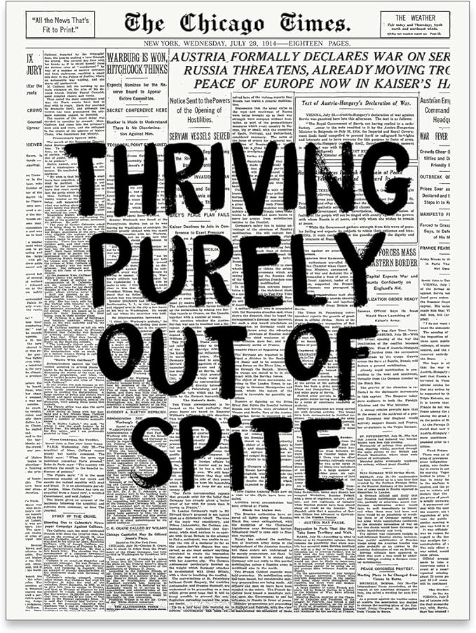 noxozoqm Black And White Newspaper Poster Fashion Fun Motivational Quote Wall