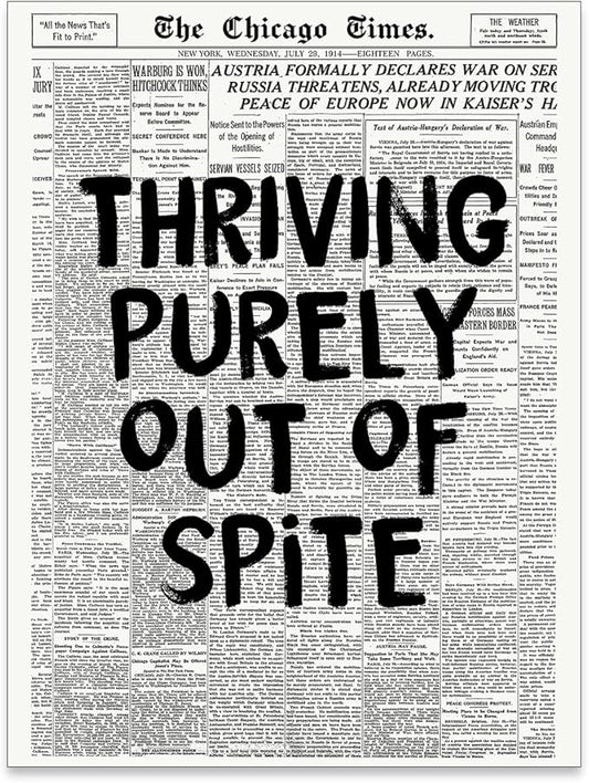 noxozoqm Black And White Newspaper Poster Fashion Fun Motivational Quote Wall