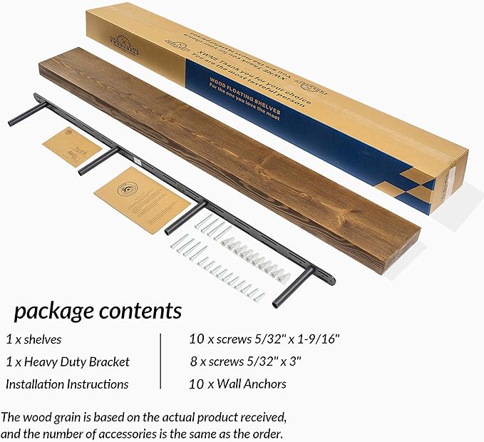 Floating Shelves 60 inch Long for Wall, Rustic Wood Wall Mounted Shelves for