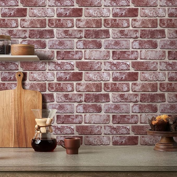 COMSTICKC 3D Faux Brick Wall Panels Peel and Stick Wall Covering, Not Real Brick