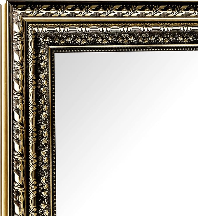 Black&Gold Framed Rectangle Bathroom Mirrors