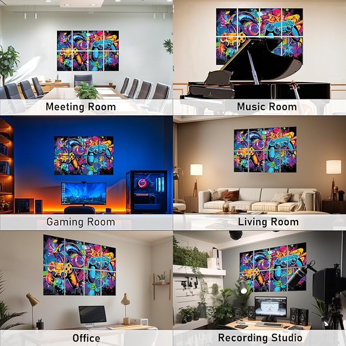 FurnoFlexArt Acoustic Panels Tiles Decorative Room Sound Proof Foam Absorbing