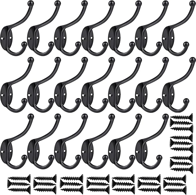 ZEYU 20Pcs Wall Hooks, Coat Hooks Hardware Heavy Duty Hooks