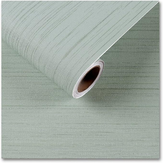 CRE8TIVE Mint Green Grasscloth Wallpaper Removable Textured Wallpaper Stick and