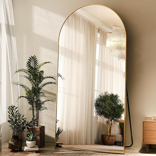 HARRITPURE 71"x30" Arched Full Length Mirror Free Standing Leaning Hanging