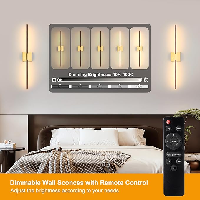 Morauroral Walnut Battery Operated Wall Sconce