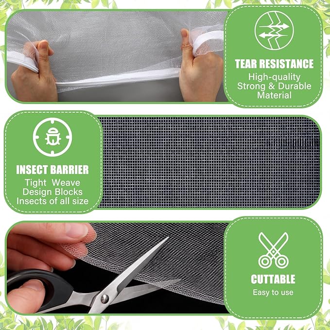 Garden Insect Netting for Raised Beds Extra Large Fruits Tree Netting Pest Barrier White Ultra Fine Mesh Row Bed Covers Net for Vegetable Fruit Protection from Insect Bird Animals(15X 33 ft)