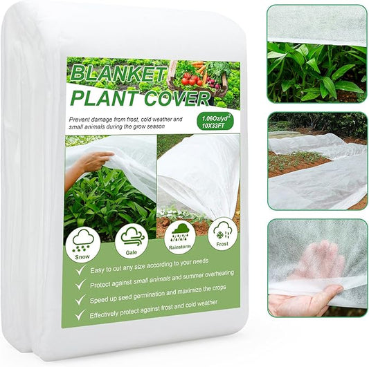 YDSL Plant Cover 10 Ft x 33 Ft Plant Covers Freeze Protection with Ultra Fine Mesh Reusable Floating Row Cover Netting for Plants Vegetables Flowers Fruits Frost Sun Protection 1.06oz/ydÂ²