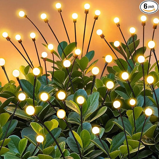 ZFNN Solar Lights Outdoor Garden â 6 Pack 36 LEDs Solar Firefly Lights, Swaying Lights Waterproof, Solar Decorations for Yard Patio Pathway Lawn Gardening Gifts - 6 Pack