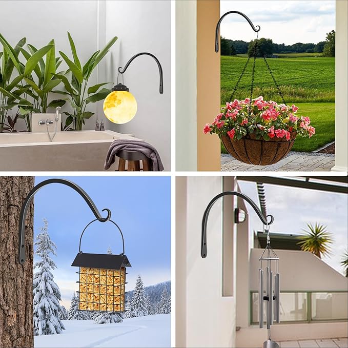 FEED GARDEN 2 Pack 10 Inch Hanging Plant Bracket Wall Hooks Decorative Plant