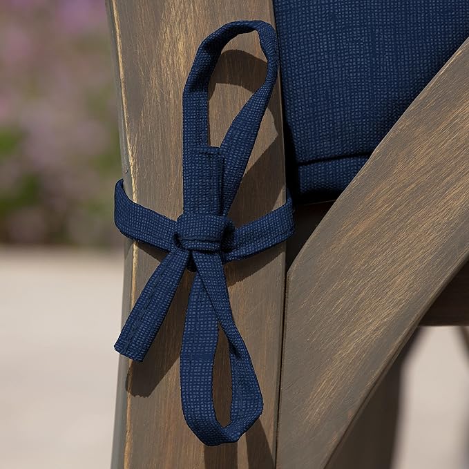 Arden Seat Cushion, 21 x 21, Rain-Proof, Fade Resistant, Cushion for Patio Dining, Adirondack, and Outdoor Chairs Sapphire Blue Leala