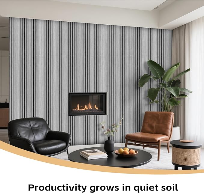 RITOLLO 8 Packs Acoustic Panel 47.2"×23.6" Sound Absorbing Slat Wall Panels