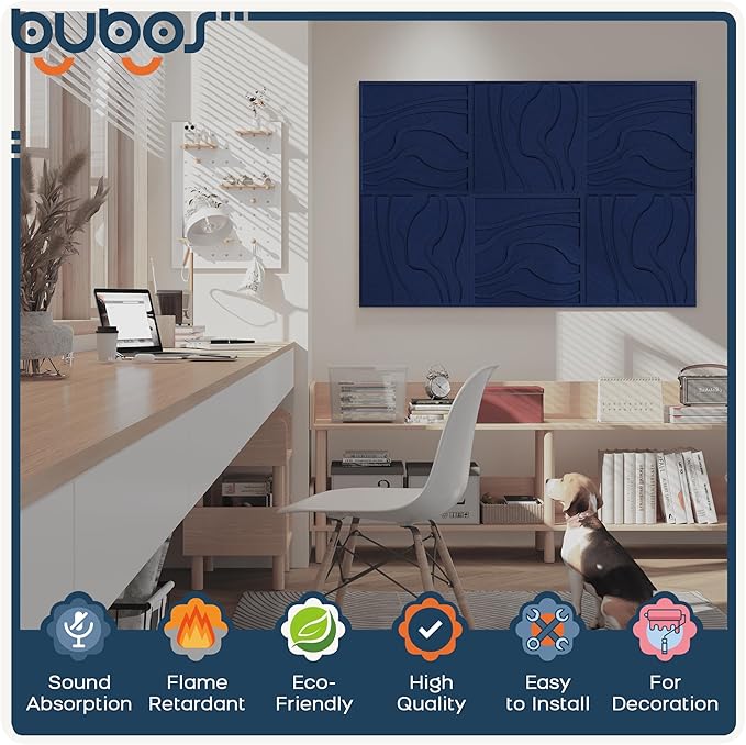 BUBOS Art Acoustic Wall Panels 6 Pack