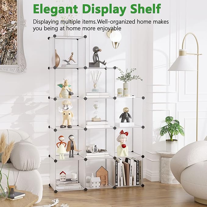 C&AHOME Cube Storage Organizer, 12-Cube Closet Cabinet Organizer, DIY Cube Shelf