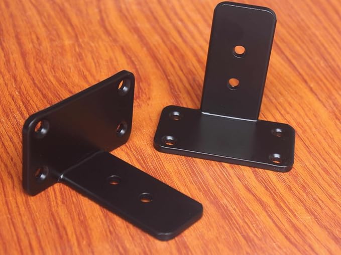 12 Pack - 3 inch Black Hidden L Shelf Bracket Iron Floating Shelf Brackets