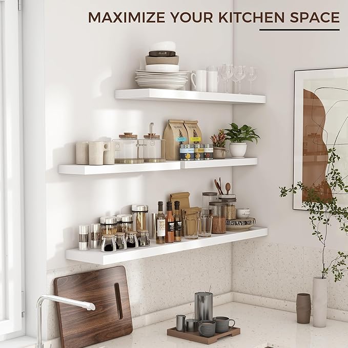Venusmiles Floating Shelves for Wall 36 inch Long, Engineered Wood Wall Shelves