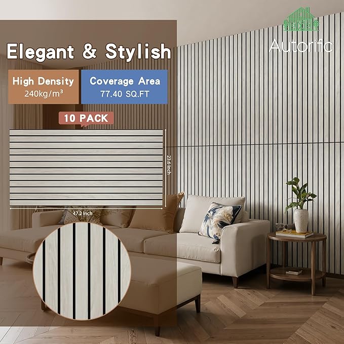 10 Pack Large Acoustic Panels 47.2”x23.6”, Decorative Acoustic Wall Panel