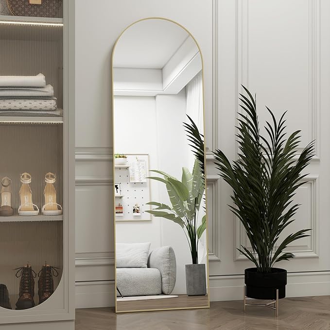 Arched Full Length Door Mirror 14x48, Metal Frame