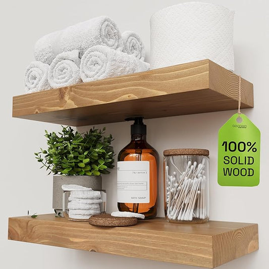 BAOBAB WORKSHOP Natural Wood Floating Shelves