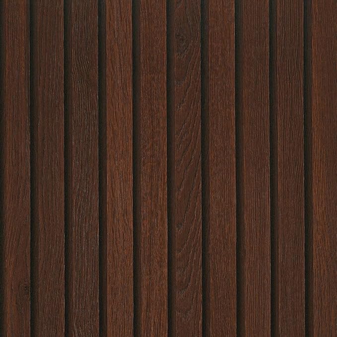 FunStick Brown Slats Wood Wallpaper Peel and Stick Removable Walnut Wood