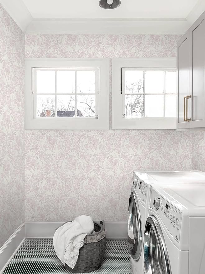Ismoon Floral Peel and Stick Wallpaper Pink Contact Paper Boho Watercolor