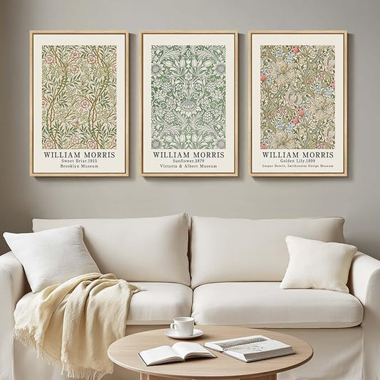 Framed William Morris Canvas Wall Art