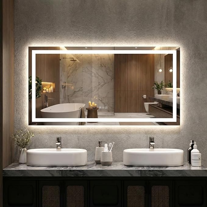 LED Bathroom Mirror 50 x 26 inch, Lighted Bathroom Vanity Mirror