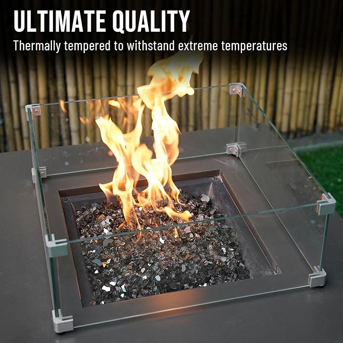 Skyflame High Luster 10-Pound Fire Glass for Fire Pit Fireplace Landscaping, 1/2-Inch Bronze Reflective Reflective