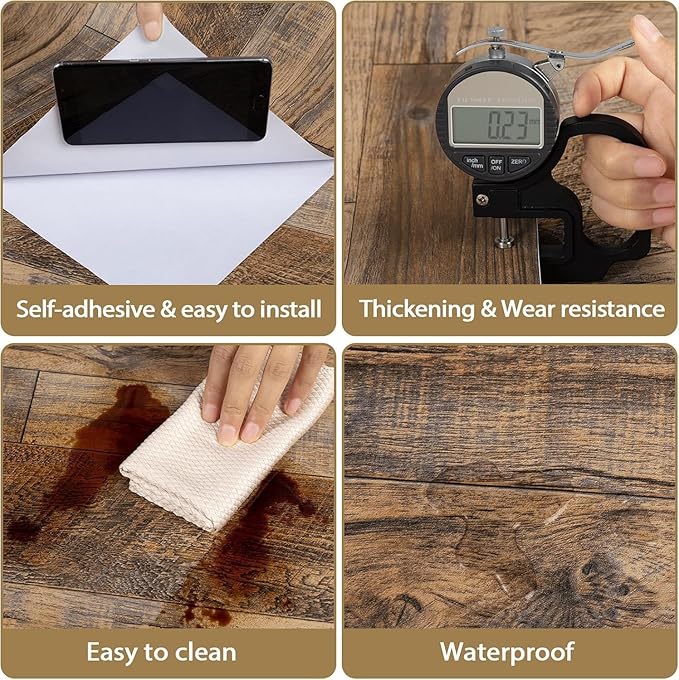 TANONE Wood Contact Paper Kitchen Peel and Stick Wallpaper, Self Adhesive