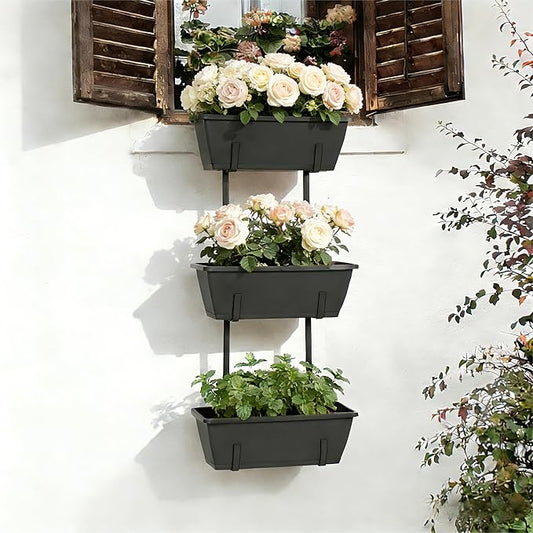 OYEAL Railing Planter Box Outdoor Deck Railing Planter Boxes Window Boxes