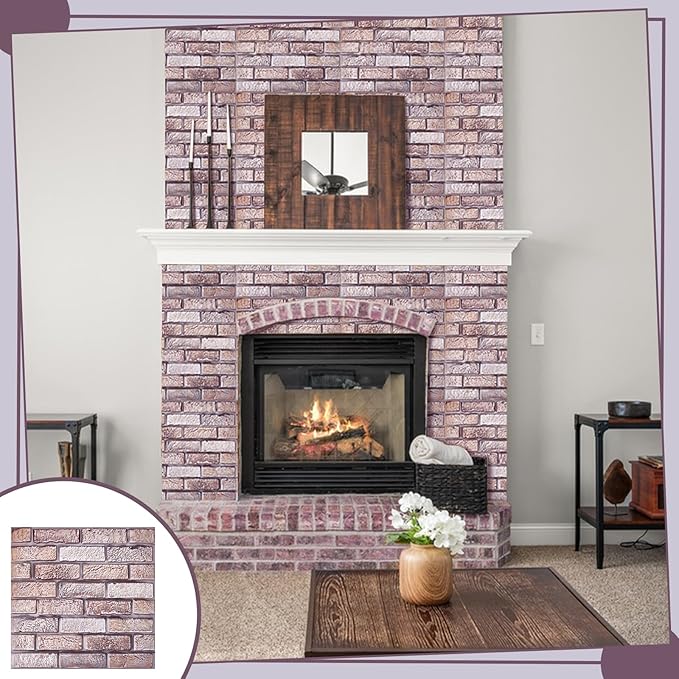12PCS 3D Wall Panels Peel and Stick Foam Faux Brick Wall Panels, Self-Adhesive