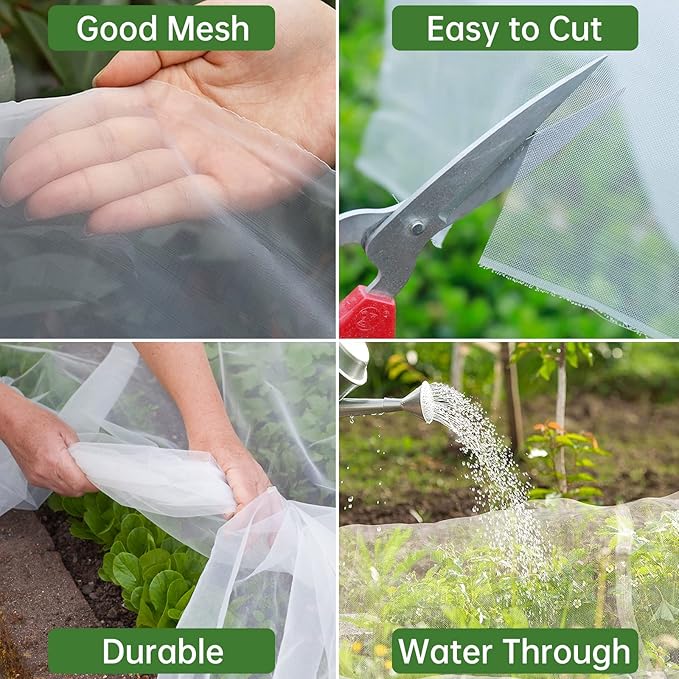 Garden Netting 10x33FT 2 Pack Ultra Fine Mesh, Insect Barrier Bird Netting for Garden Protection, Insect Bug Netting Garden Net for Protecting Plants Vegetables Flowers Fruits