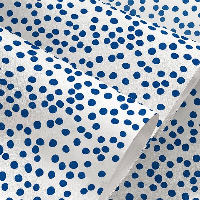 Jeweluck Blue Polka Dot Peel and Stick Wallpaper Blue and White Contact Paper