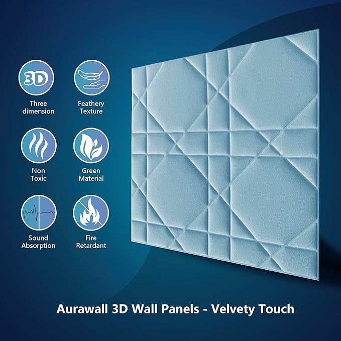 Velvet 3D wall Panels for Interior wall Decor Peel and Stick, Soundproof