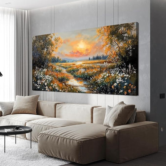 Canvas Wall Art Decor Large Vintage Wildflower Wall Art Prints Canvas Wall Art