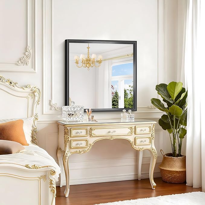 Black Bathroom Mirror, 30x30 Square Mirrors